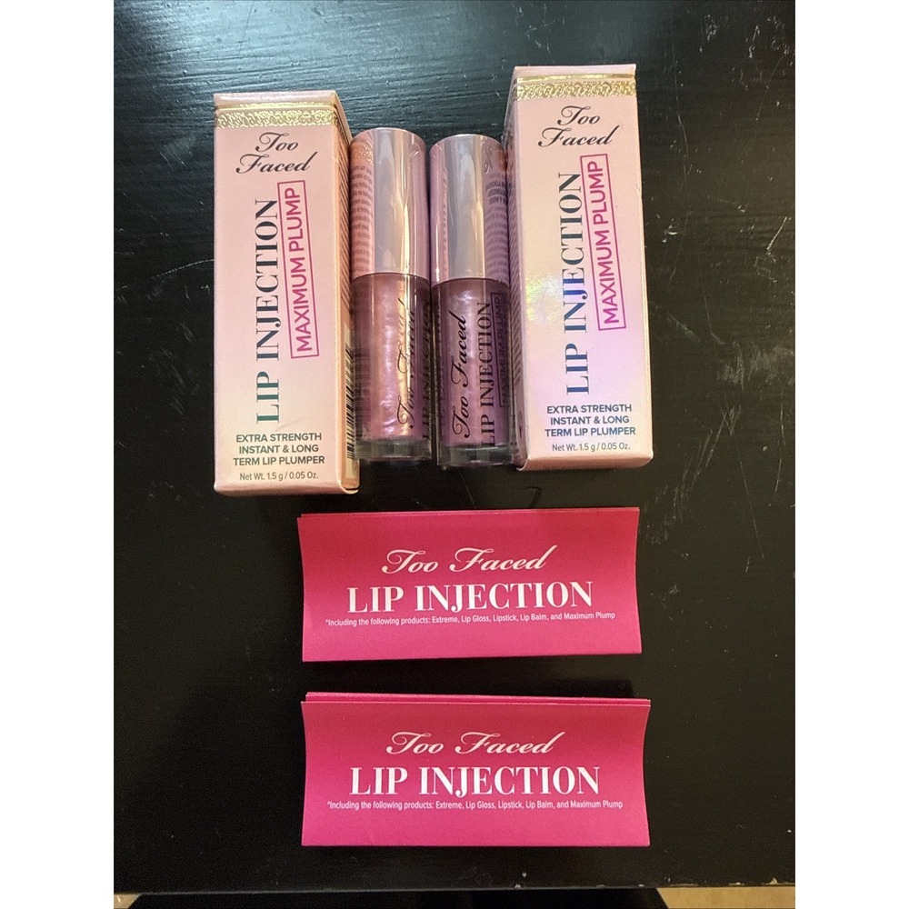 2x Too Faced Lip Injection Maximum Plump Extra Strength Lip Plumper 0.05 Oz each